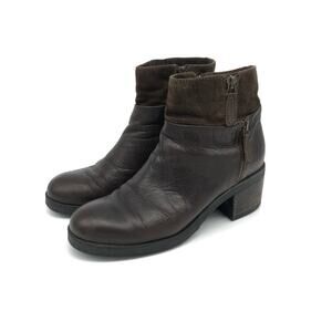 MANAS Heeled Ankle Boot Leather Suede Combo Brown 40